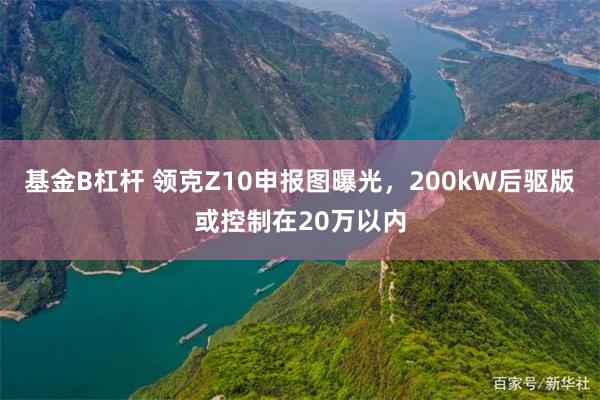 基金B杠杆 领克Z10申报图曝光，200kW后驱版或控制在20万以内