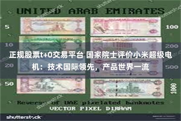 正规股票t+0交易平台 国家院士评价小米超级电机：技术国际领先，产品世界一流